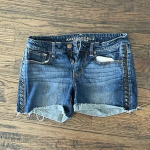 American Eagle Outfitters Women's Dark Blue Jean Shorts